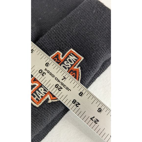 Harley Davidson Embroidered Logo Beanie clean Adult medium measured unstretched - Picture 3 of 5